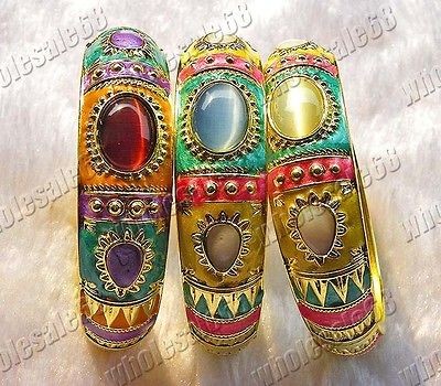   Jewelry Cat Eye Gemstone Exquisite Cloisonne Womens Bracelet Bangle