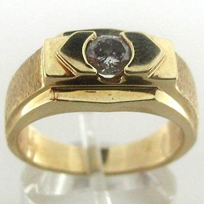 ESTATE Vintage Men’s 14k Yellow Gold Diamond Band Ring