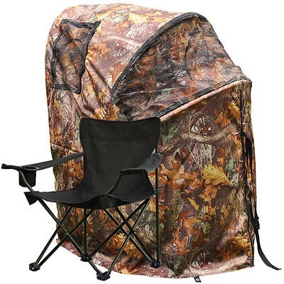 Folding Ground Hunting Blind Tent Camo 1 Man Chair Hunt Turkey Deer 