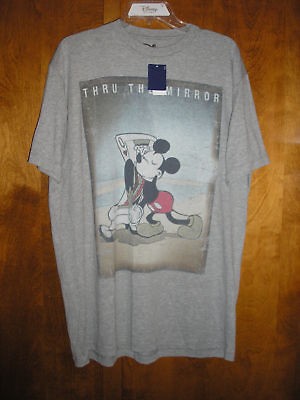 XL Mickey Mouse ~ Thru the Mirror ~ Gray Tee NWT Disney