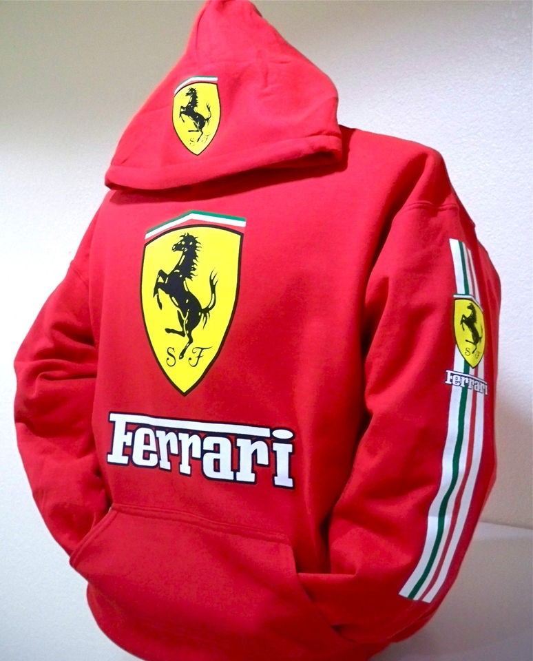 FERRARI HOODIE HOODED PULLOVER SWEATSHIRT EXOTIC ★ 