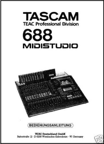 TASCAM 688 MIDISTUDIO BEDIENUNGSANLEITUNG ON CDR