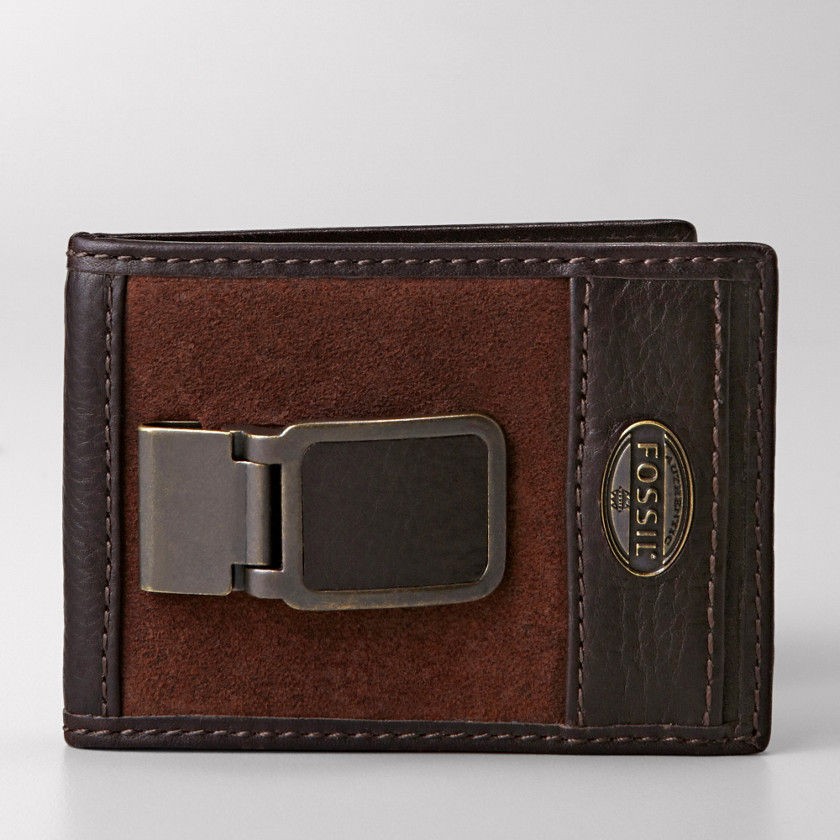 New Fossil Mens Estate ID Bifold Chcolate ML3162202