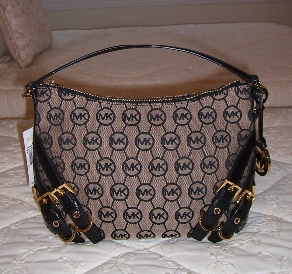 NWT Michael Kors Grayson Med Convertible Shoulder Bag Monogram Logo 