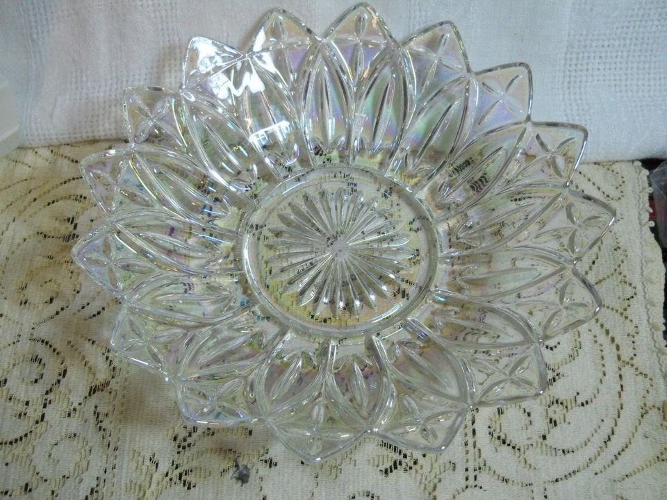   GLASS PETAL IRIDESCENT GLASS BOWL 10 GORGEOUS COLOR REFLECTION