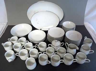   63 Piece Sango Rosanne # 6176 China Set Dinnerware Platter Sanrosa