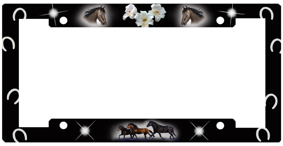   Plate Frame Gifts Girls Ladies Horses Horseshoes Flowers Lillies