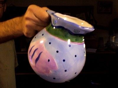 Hausenware Decorative Fish Pitcher Blue Purple