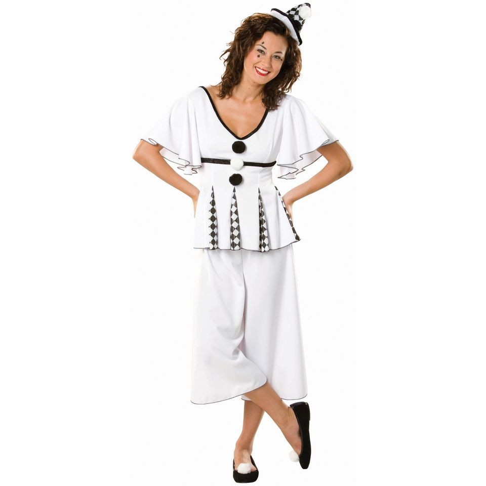 GiGi the Pierrot Mime Clown Circus White Dress Up Halloween Deluxe 