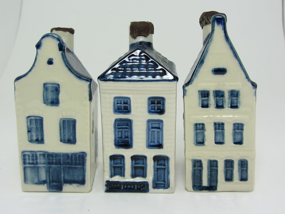 BLUE DELFT   Rynbende Distilleries Holland # 26 31 36   Set Of 3   8B