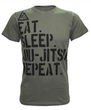 GRACIE ACADEMY EAT SLEEP JIU JITSU TRAINING SHIRT SIZES S, M, L, XL 