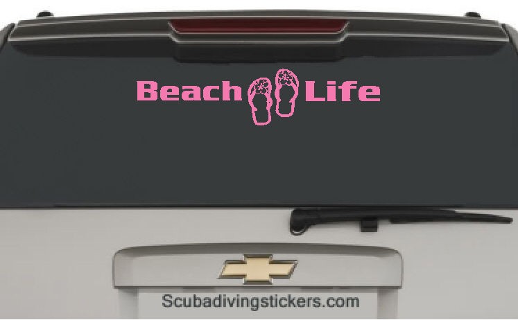 Beach Life Long Flip Flop decal Get into the Salt Water