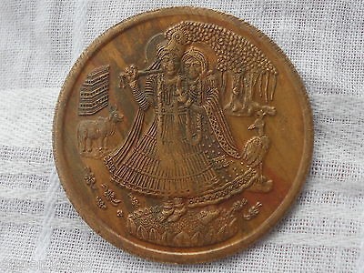 1839 Lord Krishna With Radha East India Company Half Anna Token Coin On 