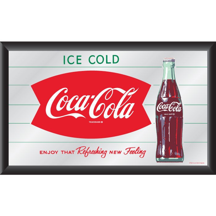 COCA COLA Vintage Art Mirror, Refreshing Feeling, Coke