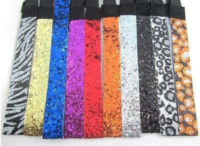 Mix 10pcs GLITTERY HEADBAND Glitter Stretch SPARKLY Softball Sports 