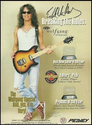 EDDIE VAN HALEN 1998 PEAVEY WOLFGANG SPECIAL GUITAR AD 8X11 