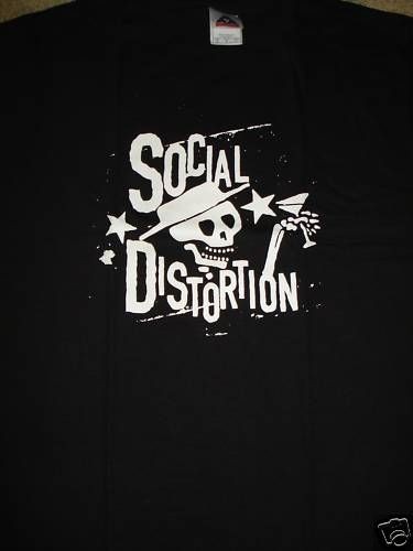 SOCIAL DISTORTION SKULL MARTINI SHIRT BLACK MEN NEW TEE