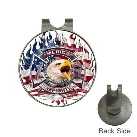 American FireFighter Hero Golf Ball Marker Hat Clip