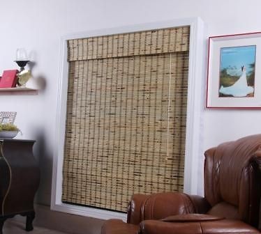 Tropical Rustic Bamboo Roman Shade, length 54 inch.