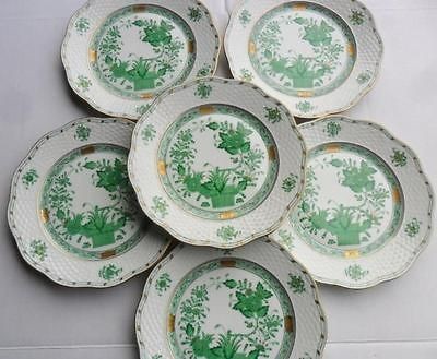 Herend Indian basket green dessert plates 6pcs