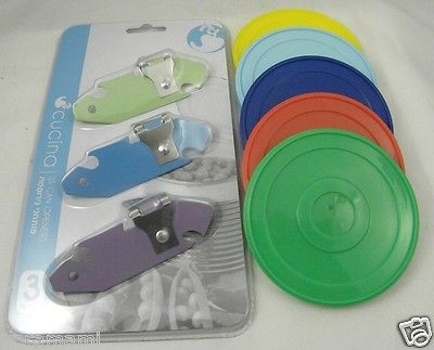 pc PLASTIC LIDS FOR TIN CANS & 3 pc can opener all in Different 