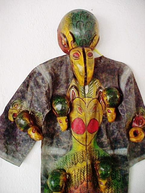 VINTAGE BIG GUERRERO MEXICO PARROT MASK & FULL HAND PTD COSTUME 10 