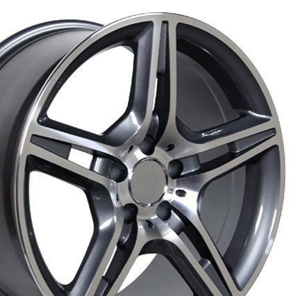 17 AMG Wheels Gunmetal Set of 4 Rims Fit Mercedes C E S Class SLK CLK 