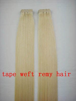 Remy A+ Tape Human Hair Extension #613 Light Blonde 18=45cm,50g&2 