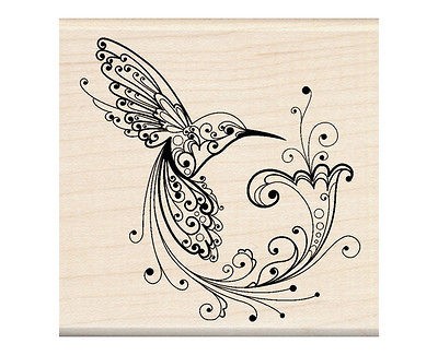 60 00052 Hummingbird Rubber Stamp 3x3