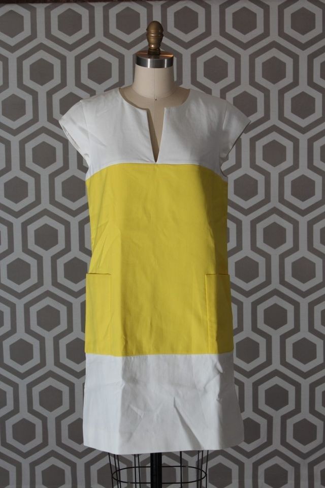 NWT Kate Spade Hana Colorblock Dress Yellow White 8