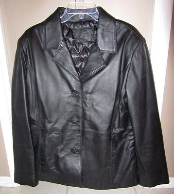 NWOT WOMENS DENVER HAYES LEATHER JACKET / COAT Size XL   Black