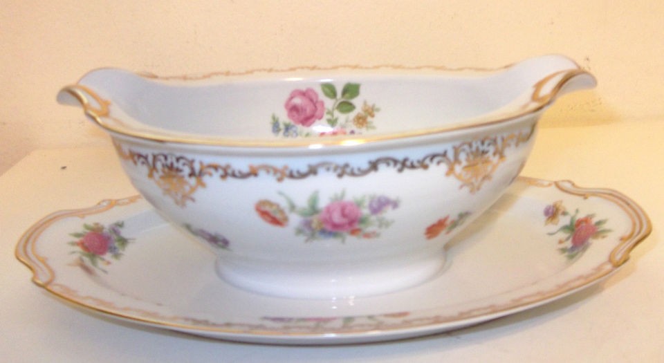 Noritake China Dresita gravy boat w/ underplate attached Occupied 