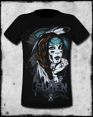   SULLEN CLOTHING NATIVE AMERICAN INDIAN GIRL PUNK GOTH TATTOO SHIRT XL