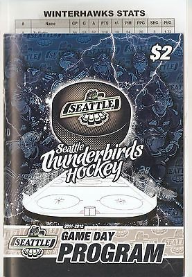 2011 12 Seattle Thunderbirds Vs. Portland Winterhawks Game Program 3 