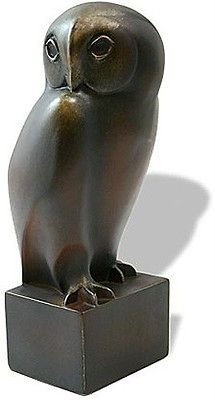 OWL BRONZE SCULPTURE STATUE FIGURINE FRANCOIS POMPON FRENCH FRANCE ART 