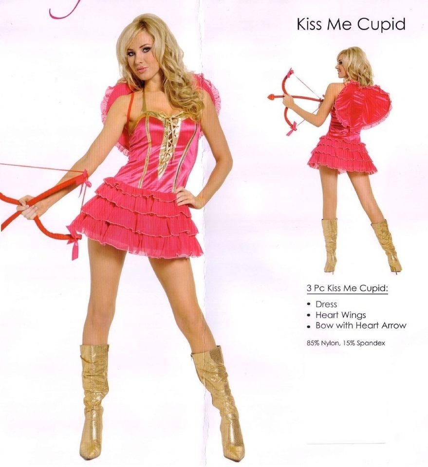 NWT 3 PC SEXY WOMEN KISS ME CUPID HOLLOWEEN COSTUME~S M L