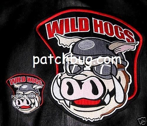 WILD HOGS 12X12 @ 4X4 2 PATCH SET 4 LEATHER JACKET