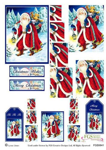 Decoupage Sheet   Father Christmas Christmas Twister