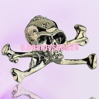 Unique Cross Hollow Skull Design Brooch Pin Badge Dark Grey