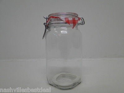 Bormioli Fido Clear Square Canning Hermetic Jar 1.5 Liter