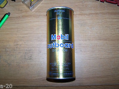 HANDY OIL CAN OUTBOARD MOTOR OIL FULL CAN MOBIL OIL COMPANY 1 PINT CAN