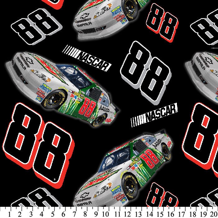 NASCAR ® Dale Earnhardt Jr. #88 Car Racing Fleece Fabric Print 