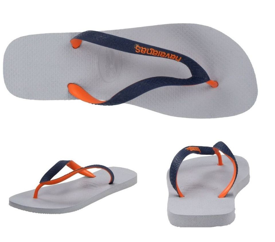 Havaianas Mens Brazil Flip Flop Sandals White/Ice Grey ALL SIZES 