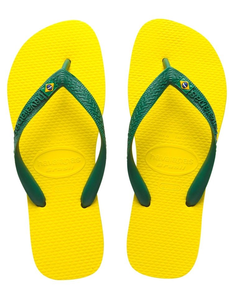 BRASIL CITRUS YELLOW / GREEN HAVAIANAS TOP FLIP FLOPS / BEACH SHOES 