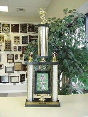FANTASY FOOTBALL AWESOME NEW LARGE TWO POST TROPHY OUR CUSTOM DESIGN 