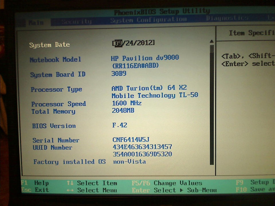 HP Pavilion dv 9000   FOR REPAIRS 