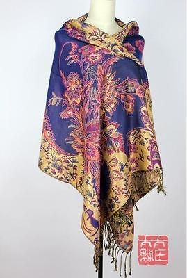 India Style gold flower Pashmina scarf Y1101