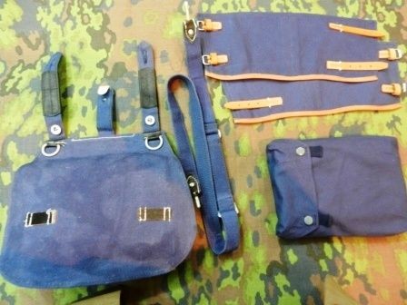 WWII German Luftwaffe Bread Bag & Strap + Legging + Cape Pouch Set 