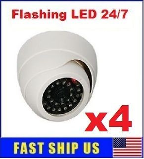 NEW Fake Wireless Dummy Security Camera Dome Type White w 