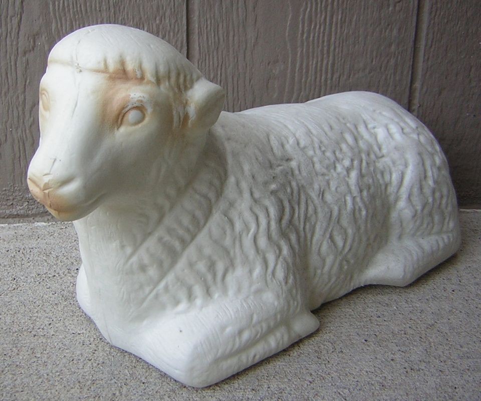 Vintage POLORON NATIVITY Christmas Blowmold LAMB SHEEP ANIMAL Yard 